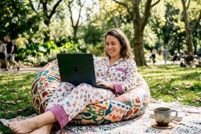 Woman engaging with pregnancy support communities online